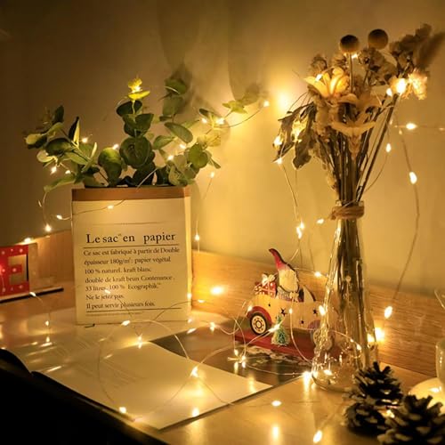 12 Pack Fairy Lights 7Ft 20 LED Twinkle String Lights 3 Modes Battery Operated Waterproof Firefly Starry for Mason Jar Wedding Birthday Party Table Centerpieces Bedroom Christmas,Warm White - color: Warm White, size: 12