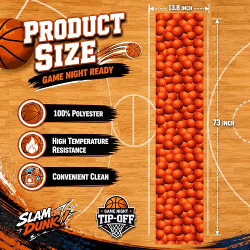 Basketball Party Decorations - Basketball Table Runner - color: Basketball
