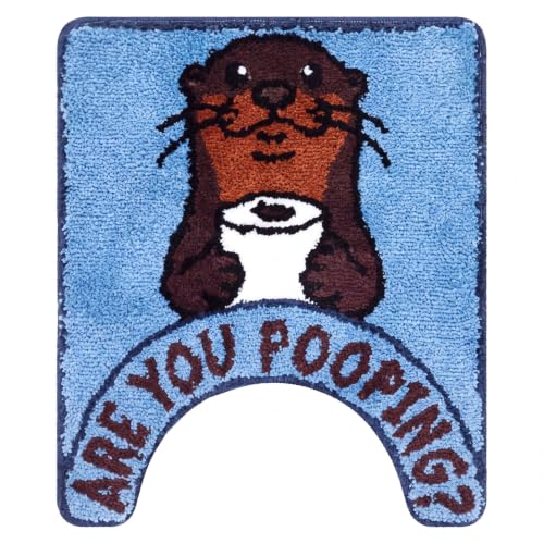 Drydiet U Shaped Toilet Rug Washable Cute Bath Mat 24x20,Sea Otter - style: Sea Otter