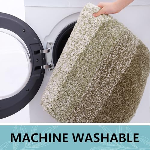 Arotive Microfiber Bathroom Rugs, Shaggy Soft Absorbent Bath Rug, 47x24 - color: Coffee, size: 47" X 24"