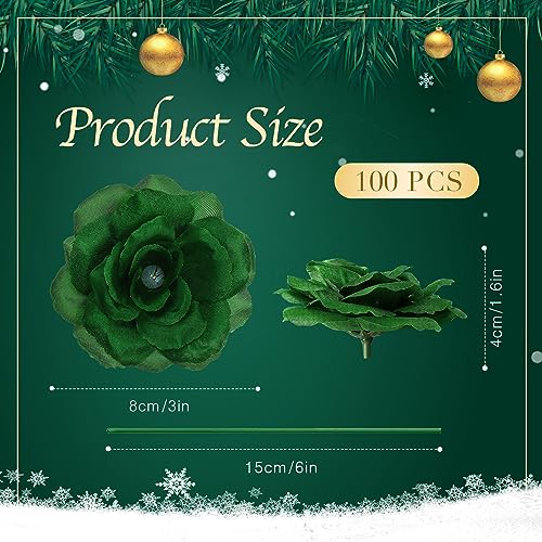 Yunlly 100 Pcs Artificial Flower for Wedding, Dark Green, Red, White - color: Dark Green, Red, White