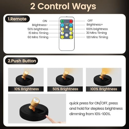 Rechargeable Spotlight, Battery Powered Picture Lights with Remote - color: chargeable Black+G