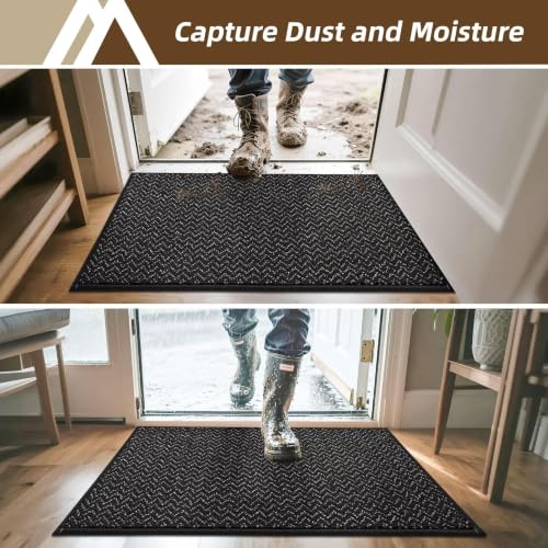 COSY HOMEER Dirt Trapper Door Mat 20"x32" Non Slip Washable Black - color: Black, size: 20" x 32"