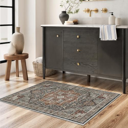 Roxstand 2x3 Washable Entryway Area Rug, Grey/Brown/Tan - color: Grey/Brown/Tan, size: 2'x3'(Runner)