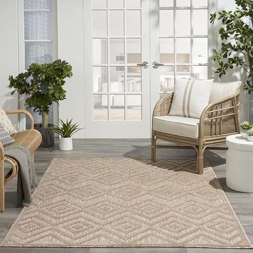 Nourison Home Versatile Natural Beige 6' x 9' Area Rug - Easy Clean, Non Shedding, Bed Room, Living Room, Dining Room, Kitchen (6' x 9') - color: Natural Beige, size: 6' x 9' (Rectangular)
