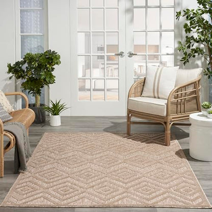 Nourison Home Versatile Natural Beige 6' x 9' Area Rug - Easy Clean, Non Shedding, Bed Room, Living Room, Dining Room, Kitchen (6' x 9') - color: Natural Beige, size: 6' x 9' (Rectangular)