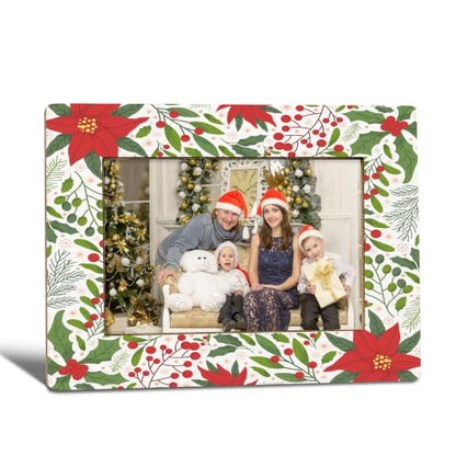 Christmas Floral Picture Frame, Family Friends Photo Frame 4x6 - color: christmas floral