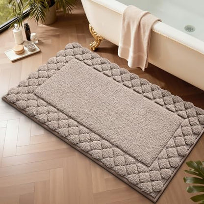 LUMI Bathroom Rugs 24x36, Non Slip Bath Mats, Absorbent Quick Dry, Brown - size: 24"x36"