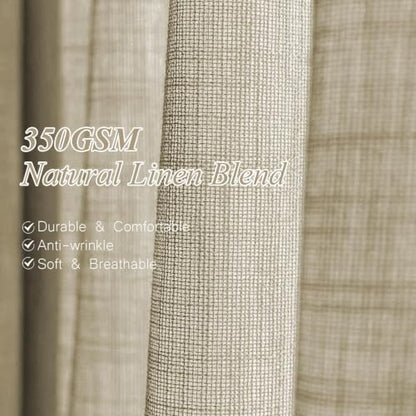 AUSSPVOCT 90 Inch Curtains Pinch Pleated Linen-Like Drapes 2 Panel Set - color: Burlywood Birch, size: 60"W x 90"L (Pack of 1)