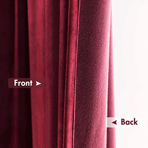 MIULEE Burgundy Red Blackout Velvet Curtains Drapes 72 Inch Long 52"x72" - color: Burgundy, size: 52"W x 72"L (Pack of 2)