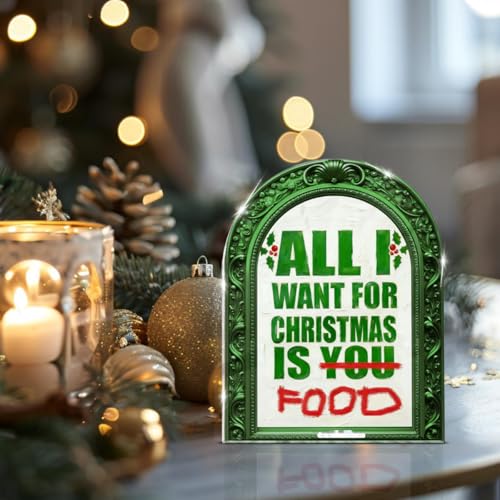 Funny Framed Christmas Sign Table Decorations - color: WANT
