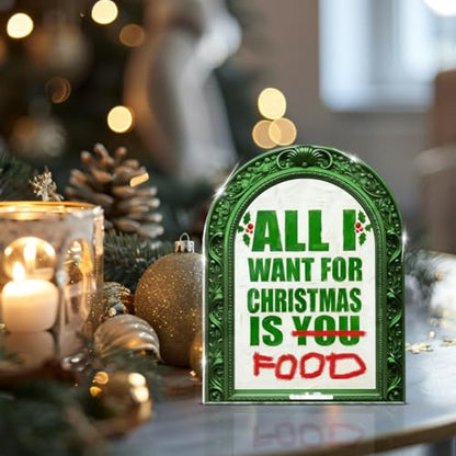 Funny Framed Christmas Sign Table Decorations - color: WANT