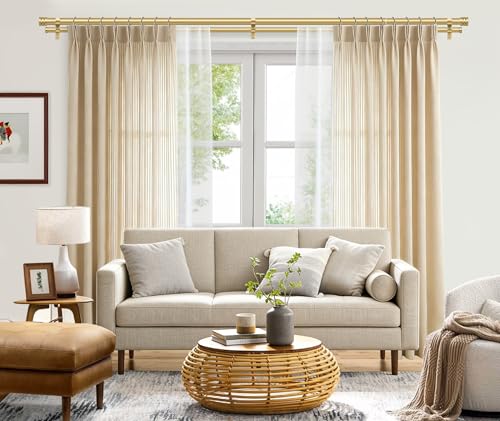 TONIAL 1 Inch Double Curtain Rods for Windows, 36 to 72 Inch, Gold - color: Gold, size: 36-72"