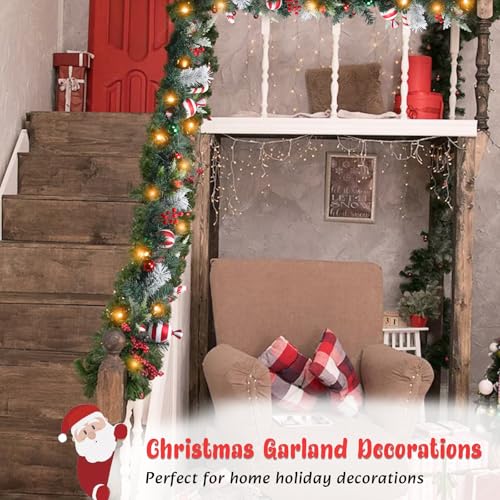DREAM GARDEN 6 FT Lighted Christmas Garland for Front Door