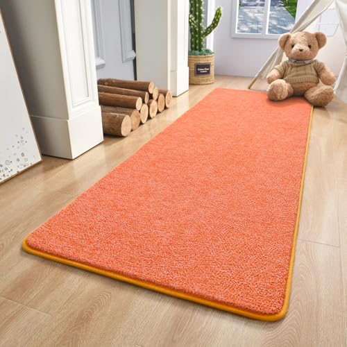 Keeko 2x6 Area Rugs for Living Room,Soft Washable Memory Foam Bedroom Rug - color: Orange-white, size: 2' X 6' (Rectangular)