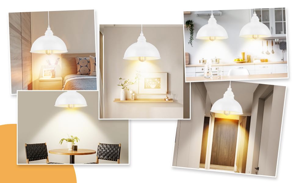 Plug in Pendant Light, 15FT Hanging Lights with Plug in Cord - color: Large white