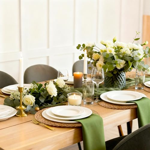13" Round Woven Placemats Set of 24, Heat Resistant Plate Chargers - size: 13 Inch Set of 24