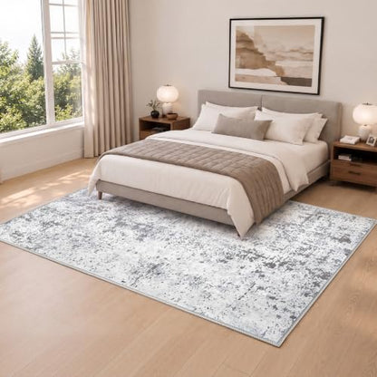 HOOBRO 5 x 7 Area Rugs Washable, Living Room Rugs, Non-Slip Rug - color: Beige Gray, size: 5' x 7' (Rectangular)