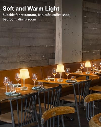2 Pack Small Rechargeable Cordless Table Lamp for Restaurant Bar