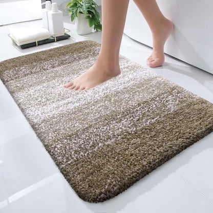 OLANLY Small Bathroom Rugs 24x16, Extra Soft Absorbent Microfiber Bath Rugs - color: Coffee, size: 24" X 16"