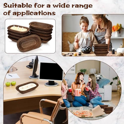 Nuogo 10 Pack 12.5 Inches Wooden Dough Bowls Bulk Rustic Bowls, Brown - color: Brown, size: 12.5 Inches