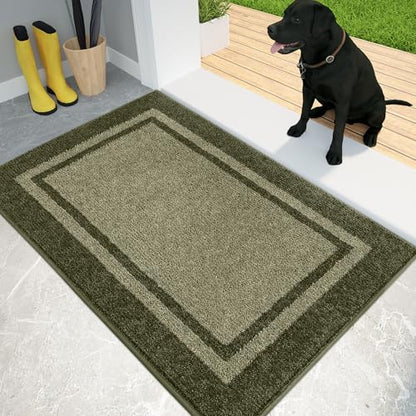 PURRUGS Dirt Trapping Door Mat, 20" x 32", Budding Green & Sage Green - color: Budding Green & Sage Green, size: 20" X 32"