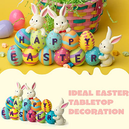 JOYIN Easter Bunny Carrots Resin Centerpiece Decor with The Word Spring Decoration Tabletop & Egg Figuring for Home and Office