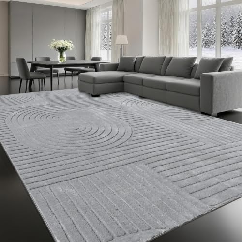 Grey Solid Area Rug 9x12, Large Washable Soft Rugs for Living Room - color: Grey, size: 9' x 12' (Rectangular)