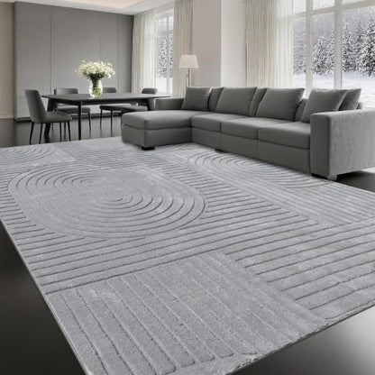 Grey Solid Area Rug 9x12, Large Washable Soft Rugs for Living Room - color: Grey, size: 9' x 12' (Rectangular)