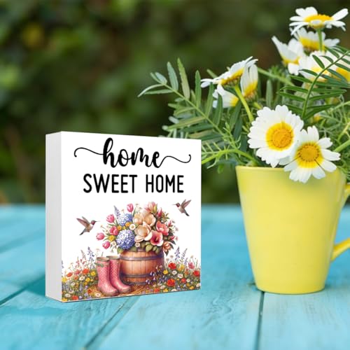 Home Sweet Home Wooden Box Tiered Tray Decor Sign - color: Home Sweet Home2