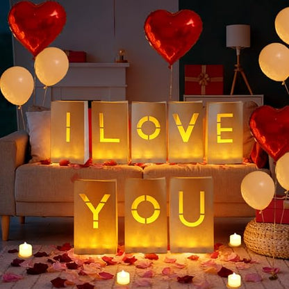 I Love You Light Up Letters, Proposal Decorations - color: I Love You