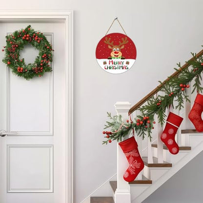 Christmas Door Decorations Cute Reindeer Christmas Wall Decor Hanging Sign