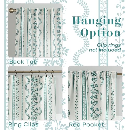 Teal Beach Theme Sheer Curtains, Summer Coastal Boho Farmhouse Linen Beachy Curtains for Bedroom Living Room Lake House 84 Inches Long - color: Teal, size: 50"W x 84"L (Pack of 2)
