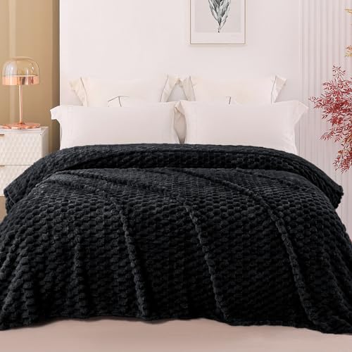Exclusivo Mezcla 3D Fleece Twin Size Blanket for Bed, Black - color: Black, size: Twin ( 60x80 IN )