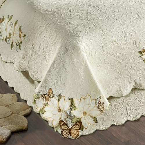 Sweetbay Garden Luxury Ivory Matelasse Bedding, Full, 6 Pc Set - size: 6 Piece Full Coverlet Set