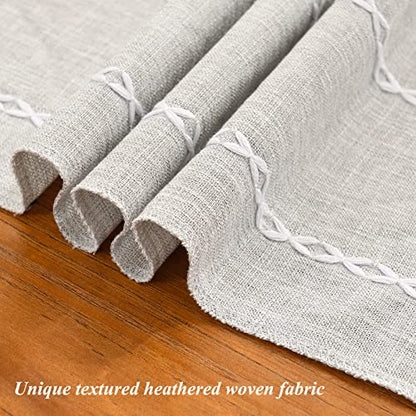 Wracra Rustic Linen Table Runner, Light Grey Table Runners 108 inches Long - color: Light Grey, size: 13"×108"