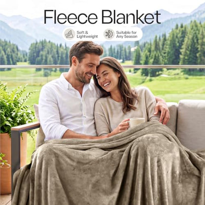 Soft Fleece Blanket for Bed King Size Camel (90x102 Inch) - color: Camel, size: King (90x102 Inch)