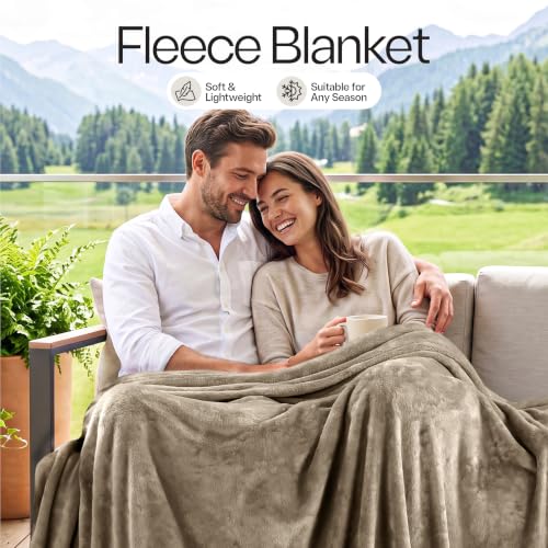 Soft Fleece Blanket for Bed Queen Size Camel (90x90 Inch) - color: Camel, size: Queen (90x90 Inch)