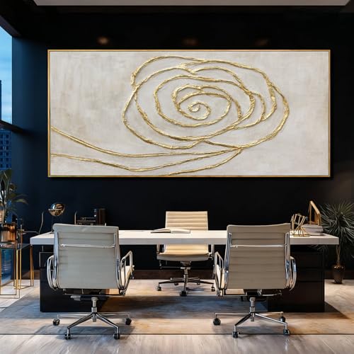 XIANSHOU Minimalist Wall Art Gold Line Wall Decor Vintage Poster 32"x70" Decorative Pictures for Dining Room Area Artwork for Office - color: Gold, size: 70"L x 32"W