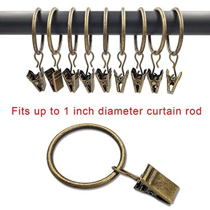 LLPJS Curtain Rings with Clips, 1.26 inch ID, 40 Pack, Bronze - color: Bronze, size: 1.26" I D Set of 40