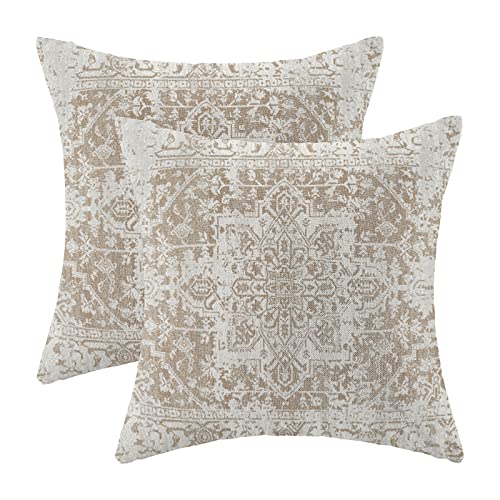 Brown Carpet Pattern Boho Pillow Covers 18x18 Set of 2 - color: Boho-3, size: 18" x 18" (Pack of 2)