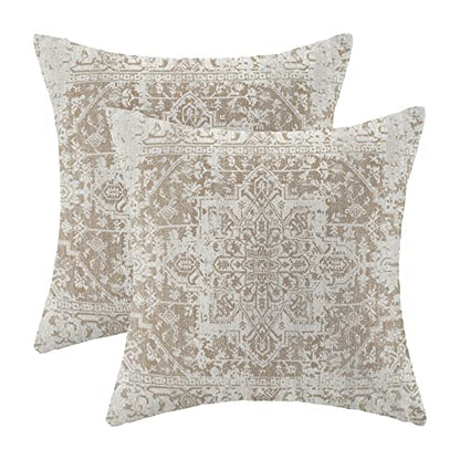 Brown Carpet Pattern Boho Pillow Covers 18x18 Set of 2 - color: Boho-3, size: 18" x 18" (Pack of 2)