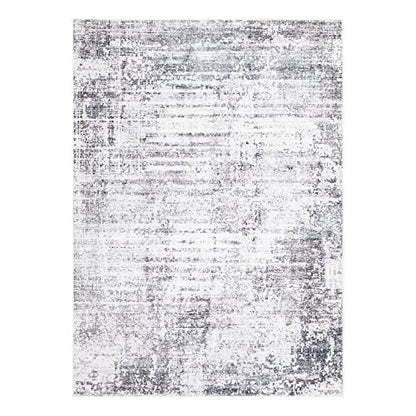 Bloom Rugs Washable Non-Slip 2' x 3' Rug - Gray/Charcoal/Blue Modern Abstract Area Rug for Living Room, Bedroom, Dining Room, and Kitchen - Exact Size: 2' x 3' - color: Gray / Charcoal / Blue, size: 2' x 3' (Rectangular)