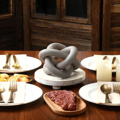 Yalikop 3 Link Wood Knot Decor Rustic Table Shelf Accents, Gray - color: Gray