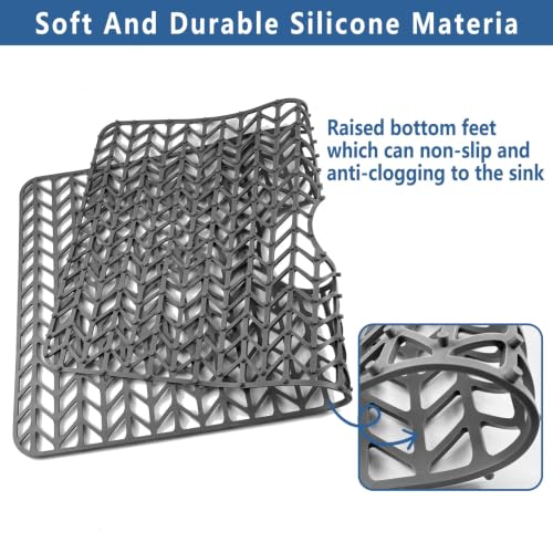 AWOKE Silicone Sink Protectors for Kitchen Sink 28 x15 Center Drain Hole - size: 28 x 15 Center Drain