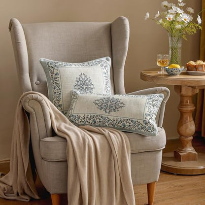 ISAENNE Designer Elegant Square Throw Pillow Cover,Set of 2,18"x18" - color: Segerman a, size: 18" x 18" (Pack of 2)
