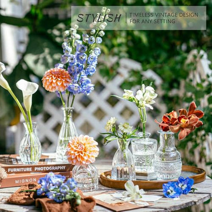 SUPMIND 16Pcs Clear Glass Bud Vase, Small Flower Vase for Centerpieces Bulk - color: Clear