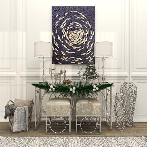 CosmoLiving by Cosmopolitan Aluminum Metal Abstract Decorative Candle Holder Melting Drip Candle Stand, Set of 3 Candlestick Holder 12", 10", 8"H, Silver - color: Silver