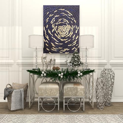 CosmoLiving by Cosmopolitan Aluminum Metal Abstract Decorative Candle Holder Melting Drip Candle Stand, Set of 3 Candlestick Holder 12", 10", 8"H, Silver - color: Silver