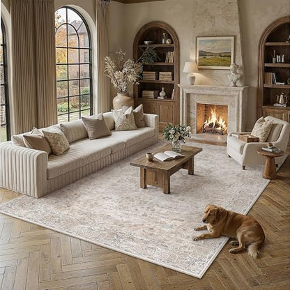 HUGEAR Beige Area Rugs 8x10 Washable Rug Indoor Carpet - color: Multi Beige, size: 8' x 10' (Rectangular)